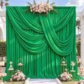 20ft x 12ft Green Wrinkle-Free Backdrop Curtain for Wedding Parties, Thick Polyester 4 Panels 5x12ft for Wedding