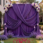 20ft x 12ft Purple Backdrop Curtains for Parties, Wrinkle Free 4 Panels Photo Backdrop Drapes Back Drop Cloth, alternate view