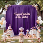 20ft x 12ft Purple Backdrop Curtains for Parties, Wrinkle Free 4 Panels Photo Backdrop Drapes Back Drop Cloth, alternate view