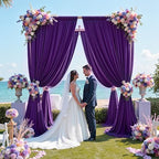 20ft x 12ft Purple Backdrop Curtains for Parties, Wrinkle Free 4 Panels Photo Backdrop Drapes Back Drop Cloth, alternate view