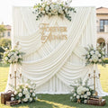 20ft x 12ft Wrinkle Free Ivory Backdrop Curtains for Parties, Ivory Photo Backdrop Drapes 12FT Long Silky Back