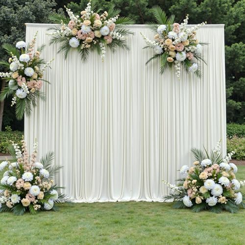 20ft x 12ft Wrinkle Free Ivory Backdrop Curtains for Parties, Ivory Photo Backdrop Drapes 12FT Long Silky Back, alternate