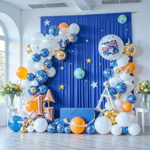 20ft x 12ft Wrinkle Free Royal Blue Backdrop Curtains for Parties, Royal Blue Photo Backdrop Drapes 12FT Long, alternate view