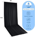 20ft x 14ft Black Backdrop Curtain for Parties, Wrinkle Free Polyester 4 Panels 5x14ft Photo Backdrop Drapes, alternate view