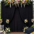 20ft x 15ft Black Backdrop Curtain for Wedding Party 4 Panels 5x15ft Wrinkle Free Silky Polyester Backdrop