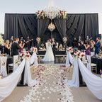 20ft x 15ft Black Backdrop Curtain for Wedding Party 4 Panels 5x15ft Wrinkle Free Silky Polyester Backdrop, alternate view 6