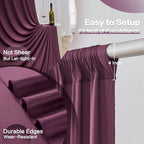 20ft x 15ft Burgundy Backdrop Curtain for Wedding Party 4 Panels 5x15ft Wrinkle Free Silky Polyester Backdrop, alternate view
