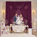 20ft x 15ft Burgundy Backdrop Curtain for Wedding Party 4 Panels 5x15ft Wrinkle Free Silky Polyester Backdrop, alternate view