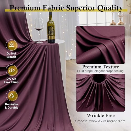 20ft x 15ft Burgundy Backdrop Curtains for Wedding Parties, 4 Panels Extra Long Wrinkle Free Fabric Drapes Photo, alternate