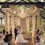 20ft x 15ft Champagne Backdrop Curtains for Wedding Parties, 4 Panels Extra Long Wrinkle Free Fabric Drapes
