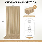 20ft x 15ft Champagne Backdrop Curtains for Wedding Parties, 4 Panels Extra Long Wrinkle Free Fabric Drapes, alternate view 4