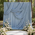20ft x 15ft Dusty Blue Backdrop Curtains for Wedding Parties, 4 Panels Extra Long Wrinkle Free Fabric Drapes