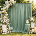 20ft x 15ft Grayish Green Backdrop Curtains for Wedding Parties, 4 Panels Extra Long Wrinkle Free Fabric Drapes, alternate