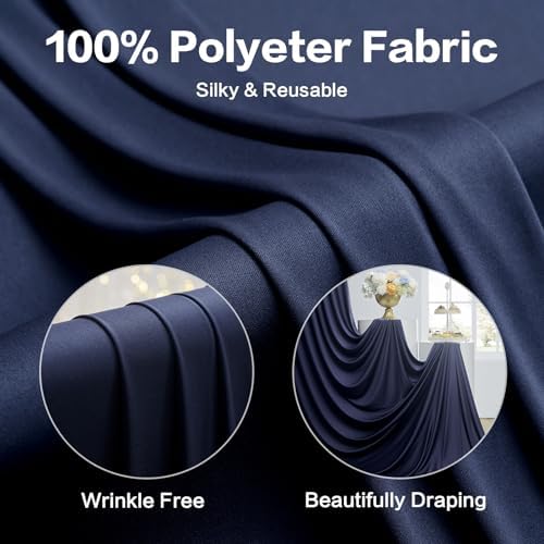 20ft x 15ft Navy Blue Backdrop Curtain for Wedding Party 4 Panels 5x15ft Wrinkle Free Silky Polyester Backdrop, alternate