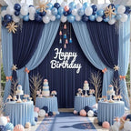 20ft x 15ft Navy Blue Backdrop Curtain for Wedding Party 4 Panels 5x15ft Wrinkle Free Silky Polyester Backdrop, alternate