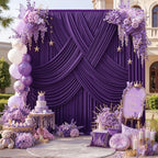 20ft x 15ft Purple Backdrop Curtains, Wrinkle Free Drapes Back Drop Cloth in 5FT×15FT_4 Panels in Purple, alternate view 4