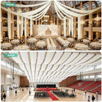 20FT x 50FT Creamy Ivory Ceiling Drapes for Wedding Party, alternate view 5