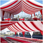 20FT x 50FT Red Ceiling Drapes for Christmas Party Decor in 60"W x 600"L (Pack of 4) in Red, alternate view 2