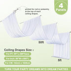 20FT x 50FT White Ceiling Drapes for Wedding Party Decor, alternate view 2