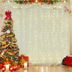 20ft x 8ft Ivory Backdrop Curtain Panels with Lights String for Parties, Sheer Tulle Wedding Backdrop Drapes for, alternate