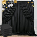 20ft x 8ft Wrinkle Free Black Backdrop Curtains for Parties, 4 Panels Thick Polyester Black Photo Backdrop