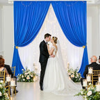 20ft x 8ft Wrinkle Free Royal Blue Backdrop Curtain for Parties, 4 Panels 5×8ft Silky Polyester Blue Photo, alternate view 6