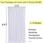 20ft x 8ft Wrinkle Free White Backdrop Curtains for Parties, 4 Panels Thick Polyester Photo Backdrop Drapes for, alternate