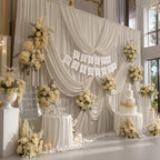 20ftx10ft Beige Backdrop Curtain for Parties, Thick Wrinkle Resistant 4 Panels 10 ft Long Polyester Wedding, alternate view 6