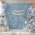 20ftx10ft Dusty Blue Backdrop Curtain Panels for Parties, 4 Panels Thick Wrinkle Resistant 10 ft Long Polyester