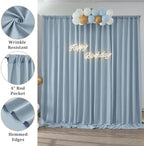 20ftx10ft Dusty Blue Backdrop Curtain Panels for Parties, 4 Panels Thick Wrinkle Resistant 10 ft Long Polyester, alternate