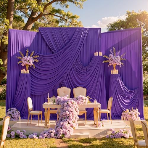 20ftx10ft Purple Backdrop Curtains for Party Background, Wrinkle Free Purple Photo Curtains Backdrop Drapes 4