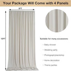 20ftx10ft Wrinkle Free Beige Backdrop Curtains for Parties, Silky Polyester Photo Backdrop Drapes 4 Panels, alternate view 3