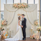 20ftx10ft Wrinkle Free Beige Backdrop Curtains for Parties, Silky Polyester Photo Backdrop Drapes 4 Panels, alternate view 6