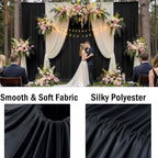 20ftx10ft Wrinkle Free Black Backdrop Curtain for Parties, 4 Panels 5x10ft Silky Polyester Photo Backdrop Drapes, alternate