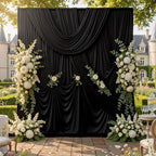 20ftx10ft Wrinkle Free Black Backdrop Curtain for Parties, 4 Panels 5x10ft Silky Polyester Photo Backdrop Drapes, alternate