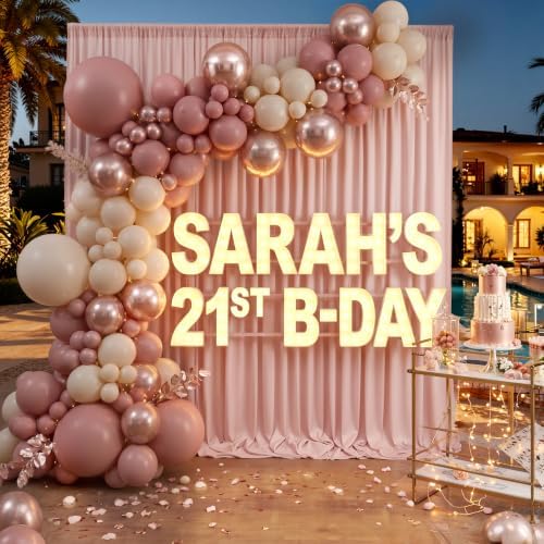 20ftx10ft Wrinkle Free Dusty Pink Backdrop Curtains for Parties, Silky Polyester Photo Backdrop Drapes 4 Panels, alternate