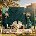 20ftx10ft Wrinkle Free Hunter Green Backdrop Curtains for Party Background, 4 Panels Silky Fabric Green Photo