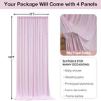 20ftx10ft Wrinkle Free Light Pink Backdrop Curtains for Parties, Silky Polyester Photo Backdrop Drapes 4 Panels, alternate