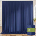 20ftx10ft Wrinkle Free Navy Blue Backdrop Curtains for Parties, 4 Panels 5x10ft Silky Polyester Photo Backdrop