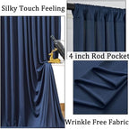 20ftx10ft Wrinkle Free Navy Blue Backdrop Curtains for Parties, 4 Panels 5x10ft Silky Polyester Photo Backdrop, alternate
