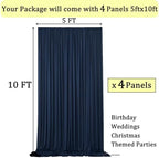 20ftx10ft Wrinkle Free Navy Blue Backdrop Curtains for Parties, 4 Panels 5x10ft Silky Polyester Photo Backdrop, alternate