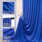 20ftx10ft Wrinkle Free Royal Blue Backdrop Curtains for Parties, 4 Panels Silky Polyester Photo Backdrop Drapes, alternate