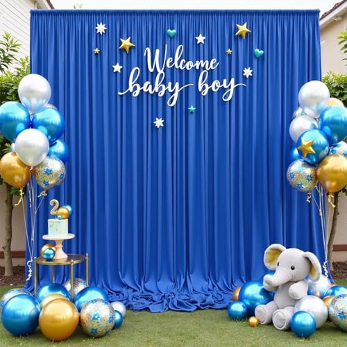 20ftx10ft Wrinkle Free Royal Blue Backdrop Curtains for Parties, 4 Panels Silky Polyester Photo Backdrop Drapes, alternate