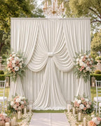 20ftx12ft Beige Backdrop Curtain for Wedding & All Parties in W5' x H12'(4 panels) in Beige