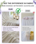 20ftx12ft Beige Backdrop Curtain for Wedding & All Parties in W5' x H12'(4 panels) in Beige, alternate view 2