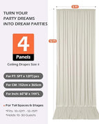 20ftx12ft Beige Backdrop Curtain for Wedding & All Parties in W5' x H12'(4 panels) in Beige, alternate view 4