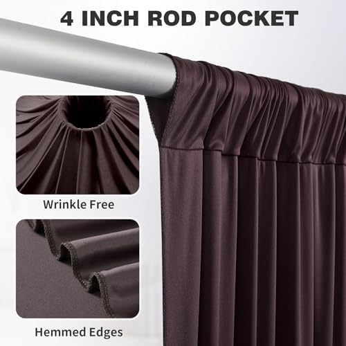 20ftx12ft Brown Backdrop Curtains for Parties, Wrinkle Free Polyester Brown Photo Backdrop Drapes 4 Panels 12 ft, alternate