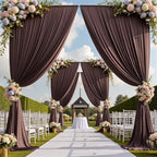 20ftx12ft Brown Backdrop Curtains for Parties, Wrinkle Free Polyester Brown Photo Backdrop Drapes 4 Panels 12 ft, alternate