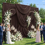 20FTx12FT Brown Backdrop Curtains for Weddings, Birthdays and Photography in W5' x H12'(4 panels) in Brown