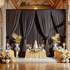 20FTx12FT Brown Backdrop Curtains for Weddings, Birthdays and Photography in W5' x H12'(4 panels) in Brown, alternate view 3